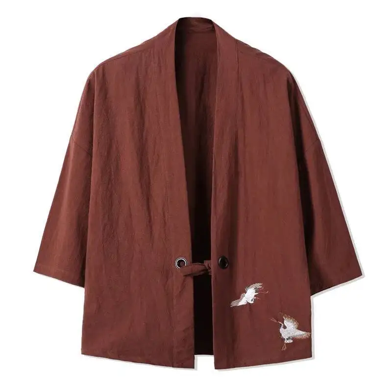 # veste kimono en coton et lin pour hommes, coupe vent de style chinois traditionnel, cardigan rétro, grande taille 5xl, printemps été 4206 # veste kimono en coton et lin pour hommes, coupe vent de style chinois traditionnel, cardigan rétro, grande taille 5xl, printemps été 4206