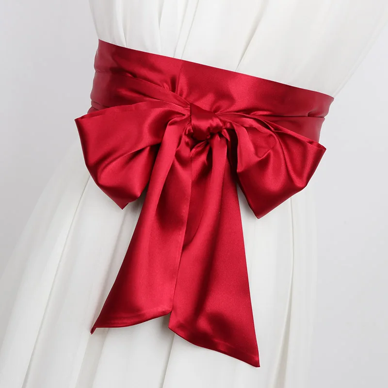 ceinture large en satin de soie pour femmes, élégante, amincissante, solide, japonaise, obi, à lacets, peignoir, robe kimono, corset, cummerbund ceinture large en satin de soie pour femmes, élégante, amincissante, solide, japonaise, obi, à lacets, peignoir, robe kimono, corset, cummerbund