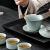 service à thé kung fu rétro voyage portable ru four boîte cadeau extérieur théière couvercle bol camp sur service à thé japonais avec tasses et bouilloire