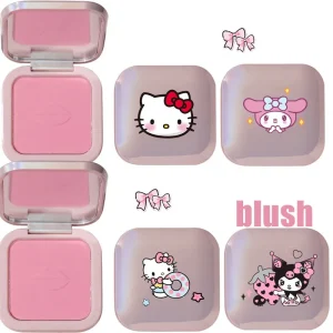 Hello Kitty Pink Blush Sweet Girl, outil de maquillage exquis, motif de mélodie Kuromi, fournitures de vie, cadeau de festival pour petite amie, mode