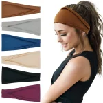 Femmes bandeau Turban couleur unie élastiques bandes de cheveux Yoga bandeau mode maquillage cheveux cerceau Vintage bandeau cheveux accessoires