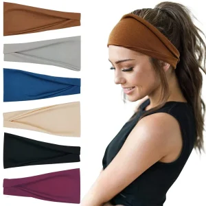Femmes bandeau Turban couleur unie élastiques bandes de cheveux Yoga bandeau mode maquillage cheveux cerceau Vintage bandeau cheveux accessoires