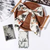 Élégant longue peinture à l'encre foulard en soie style minimaliste ruban ancien bandeau de cheveux foulard coiffure ruban bandeau dame