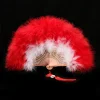 Éventail de breven plumes Épaisses, accessoire pliable en peluche, style prairie, pour performance sur scène, cheongsam