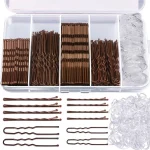Kit d’épingles à cheveux brunes en forme de U, ensemble d’attaches à cheveux, rangement facile, pinces en métal, boîte de rangement pour épingles à cheveux, mariages et fêtes, 03/Wear Kit d’épingles à cheveux brunes en forme de U, ensemble d’attaches à cheveux, rangement facile, pinces en métal, boîte de rangement pour épingles à cheveux, mariages et fêtes, 03/Wear