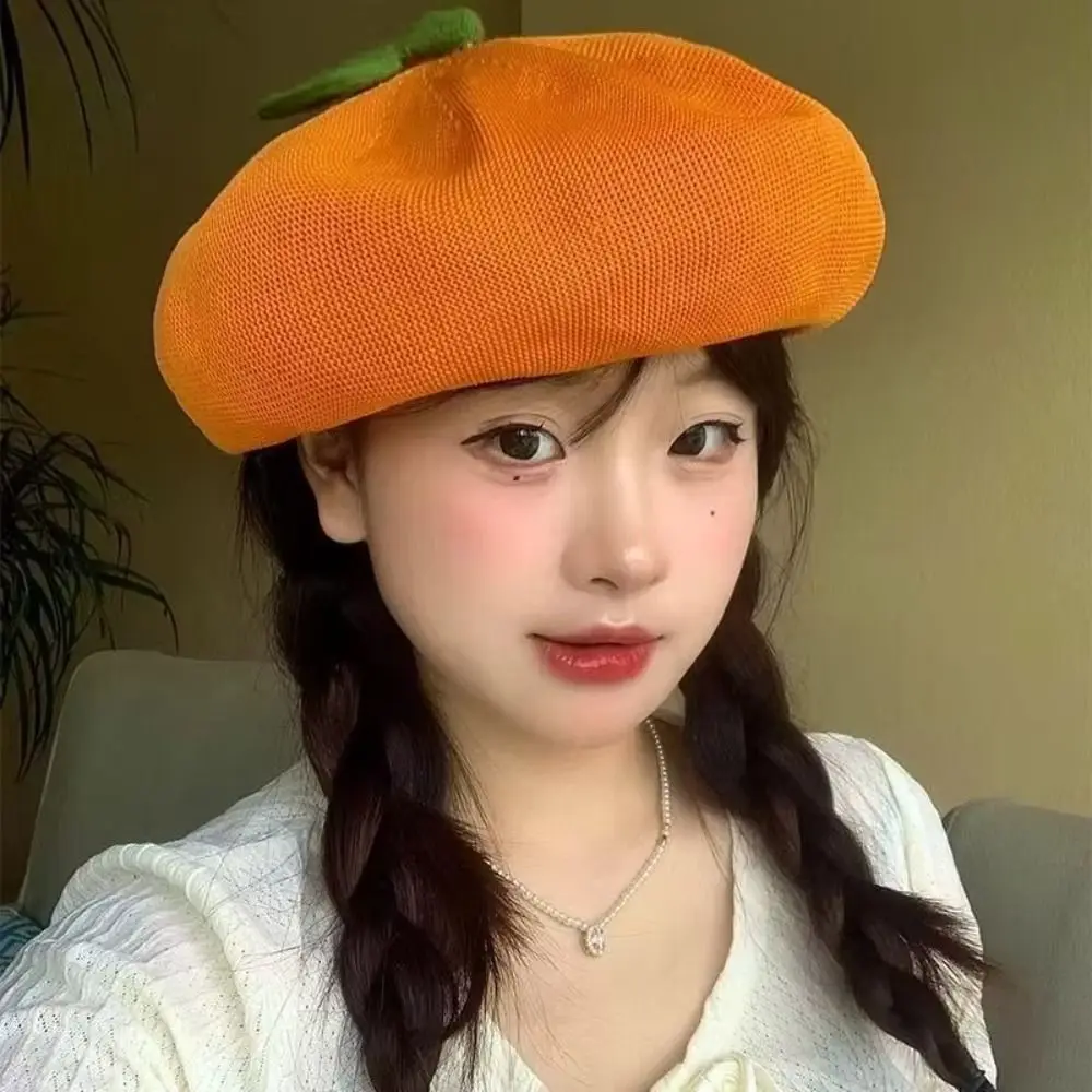 japonais rose pêche fille peintre chapeau petite feuille orange béret fruits casquettes décontracté respirant bonnet béret casquette femmes filles japonais rose pêche fille peintre chapeau petite feuille orange béret fruits casquettes décontracté respirant bonnet béret casquette femmes filles