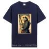 chat samouraï tenant une katana affiche vintage t shirt classique vêtements pour hommes t shirt en coton surdimensionné t shirts graphiques t shirts hauts