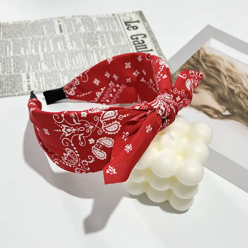 boho bow imprimé bandeaux pour femmes à large bord bandeaux vintage élégant cerceau de cheveux noeud croisé chapeaux filles cheveux accessoires boho bow imprimé bandeaux pour femmes à large bord bandeaux vintage élégant cerceau de cheveux noeud croisé chapeaux filles cheveux accessoires