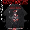 Anime Itachi graphique coton lavé T-shirt Vintage T-shirt femmes et hommes Harajuku Y2K Streetwear été unisexe hauts vêtements