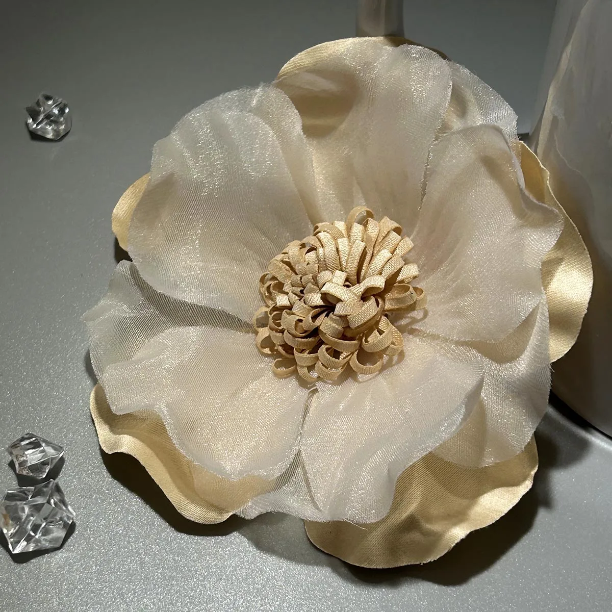 broche en organza et fleurs de rose pour femme, accessoire de ix, 1 pièce broche en organza et fleurs de rose pour femme, accessoire de ix, 1 pièce