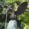 Statue de Dragon de jardin, fontaine, ornement de Dragon, Sculpture d&rsquo;eau en résine pour la maison, décoration de jardin, Statue de Dragon