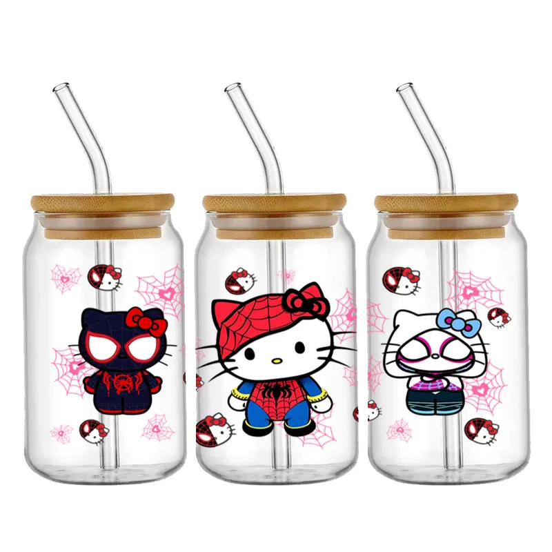 sanurgente hello kitty kuromi disney design uv dtf sticker, 16oz cup glass round transfer sticker, label diy logo auto adhésif sanurgente hello kitty kuromi disney design uv dtf sticker, 16oz cup glass round transfer sticker, label diy logo auto adhésif