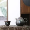 bouilloire à thé en céramique de 260ml, jingdezhen, théière chinoise rétro faite à la main, four en grès, couleur changeante, ensemble d'infuseur kung fu
