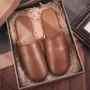 Pantoufles d&rsquo;Niken Cuir group pour Couple, Antidérapantes, Confortables, Maison, Style Japonais, en Peau de Mouton, Toutes Saisons, pour Homme et Femme