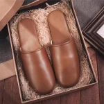 Pantoufles d&rsquo;Niken Cuir group pour Couple, Antidérapantes, Confortables, Maison, Style Japonais, en Peau de Mouton, Toutes Saisons, pour Homme et Femme