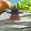 décor de bonsaï d'aquarium de jardin zen, mini statue de pagode, décor de jardin féerique, modèle de construction ancien, décorations de pavillon japonais