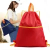 sac en nylon imperméable à fermeture à cordon, matériau en nylon, design portable, sac à cordon, construction légère, deux poches