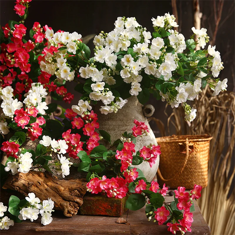 fleurs artificielles de jasmine en soie, petites fleurs blanches décoratives de noël pour la maison et le bureau, matériel d'arrangement de fleurs de mariage, accessoires photo fleurs artificielles de jasmine en soie, petites fleurs blanches décoratives de noël pour la maison et le bureau, matériel d'arrangement de fleurs de mariage, accessoires photo