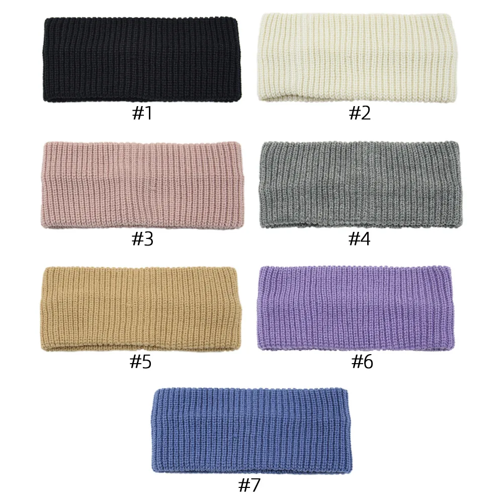 bandeau large tricoté de couleur unie pour femmes, bandeau de sport à rayures verticales, couvre tête coréen ins, chauffe oreilles en laine d'hiver bandeau large tricoté de couleur unie pour femmes, bandeau de sport à rayures verticales, couvre tête coréen ins, chauffe oreilles en laine d'hiver