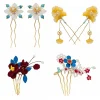 fleur antique bâton de cheveux gland perle fleur peigne à cheveux bâtons de cheveux pour chignons baguettes de cheveux style chinois bâton de cheveux