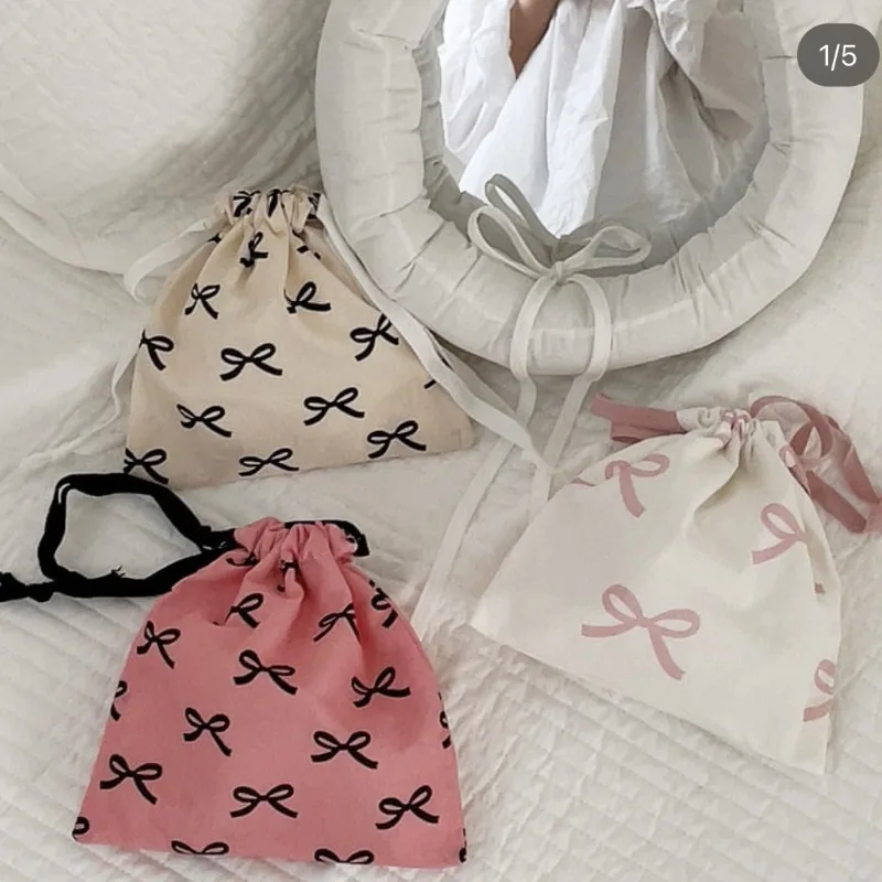 Coréen Bow Proximity Wstring Poudres Mini Sac de Rangement pour Cosmétiques, Y2k, Sweet Kawaii String, Mini Sac de Rangement pour Bol Coréen Bow Proximity Wstring Poudres Mini Sac de Rangement pour Cosmétiques, Y2k, Sweet Kawaii String, Mini Sac de Rangement pour Bol