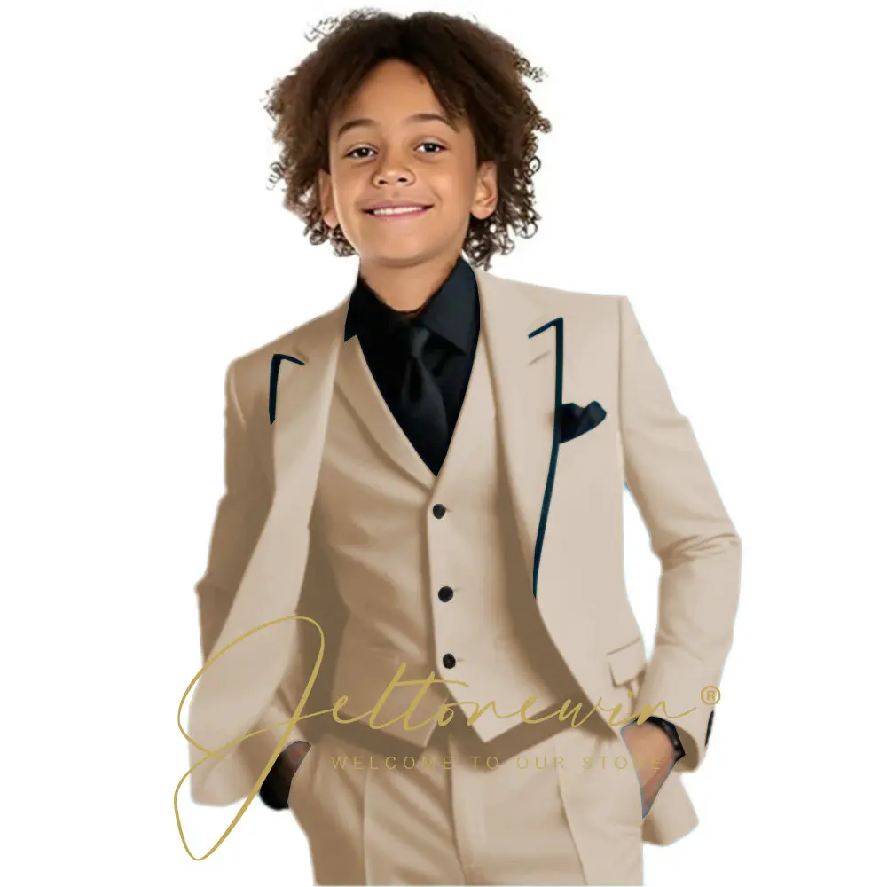 costumes formels blancs pour garçons, tuxedos de dîner pour petits garçons d'honneur, pour fête de mariage, costume de bal, ensemble de 3 pièces costumes formels blancs pour garçons, tuxedos de dîner pour petits garçons d'honneur, pour fête de mariage, costume de bal, ensemble de 3 pièces