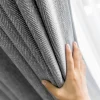 rideaux jacquard en chenille Épaissie en coton, motif w japonais, noir et gris, documents mixtes, salon, chambre à coucher, salle à manger