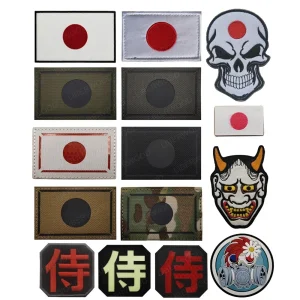 Emblème tactique National brodé drapeau du japon, Patch réfléchissant IR, masque à gaz Poison Prajna japonais, crâne, sac à dos avec Appliques Emblème tactique National brodé drapeau du japon, Patch réfléchissant IR, masque à gaz Poison Prajna japonais, crâne, sac à dos avec Appliques