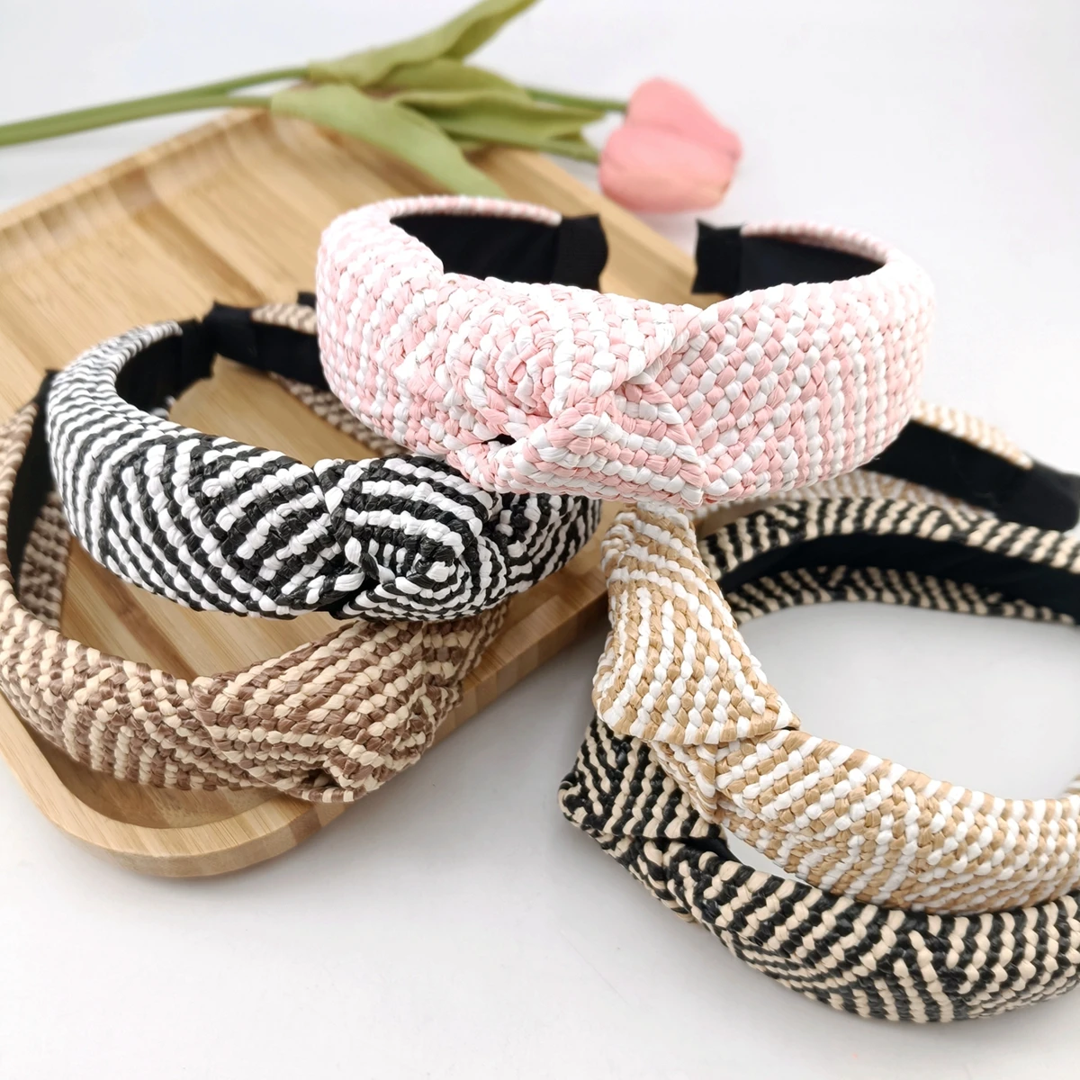accessoires pour cheveux avec nœud en paille, tendance et élégant, tissé à larges bords, cerceau pour cheveux distinctif simple et à la mode pour femmes accessoires pour cheveux avec nœud en paille, tendance et élégant, tissé à larges bords, cerceau pour cheveux distinctif simple et à la mode pour femmes