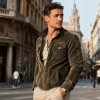 veste d'automne en velours côtelé pour hommes, haut de travail tendance, décontracté et rétro, chemise, nouveau style ample pour hommes