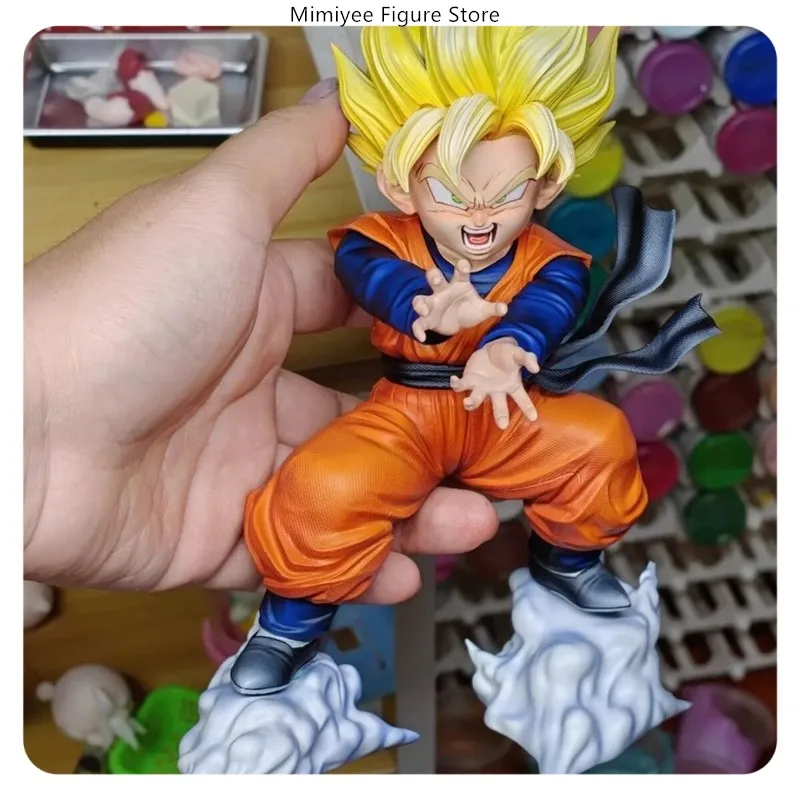statue de dessin animé dragon ball goten energy blast pose, 19cm, modèle de décoration de bureau statue de dessin animé dragon ball goten energy blast pose, 19cm, modèle de décoration de bureau
