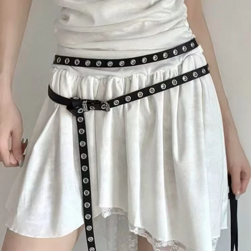 ceinture fine coréenne ins pour filles épicées, chaîne de taille, double cercle, nœud arbitraire, accessoires de robe pour femmes, nouvelle collection ceinture fine coréenne ins pour filles épicées, chaîne de taille, double cercle, nœud arbitraire, accessoires de robe pour femmes, nouvelle collection
