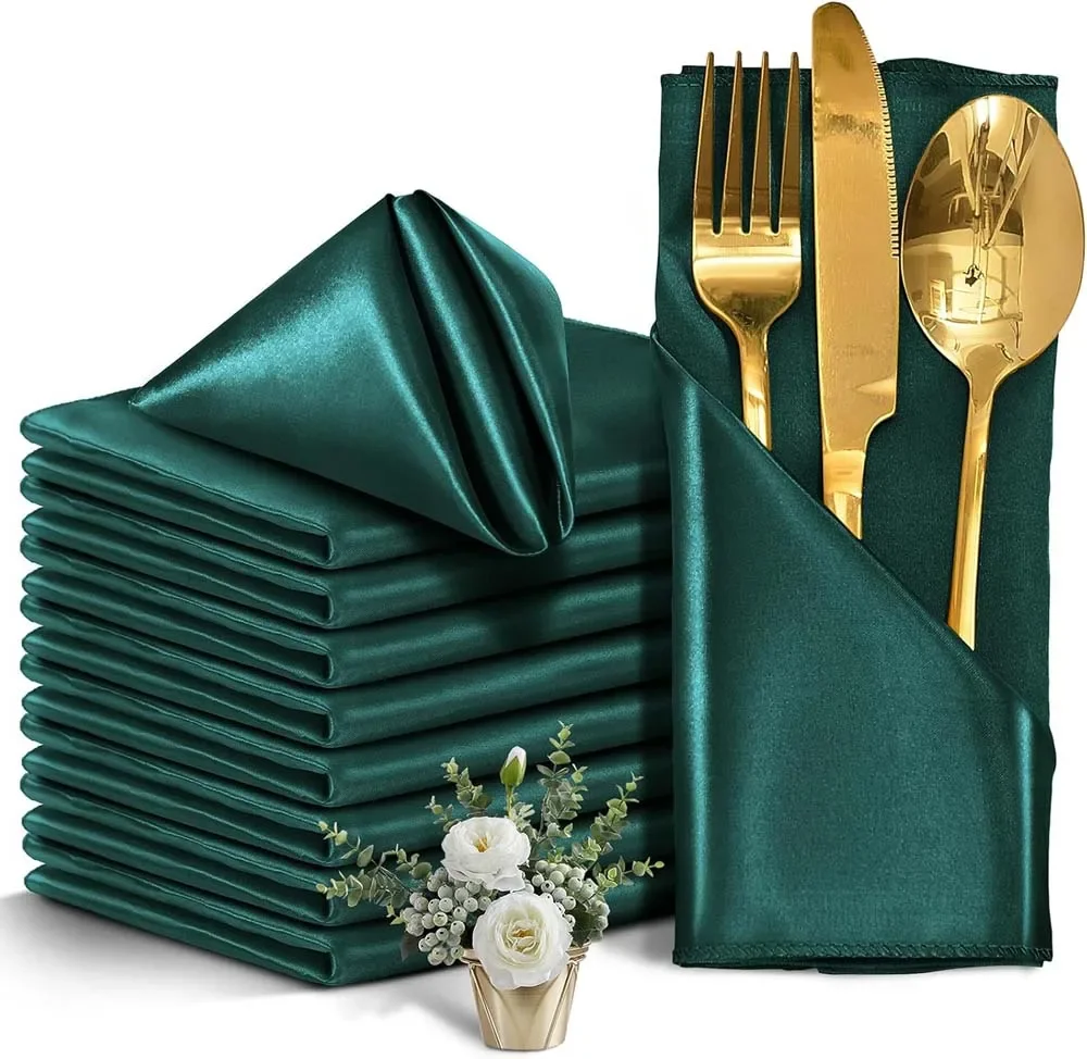 Serviette de table carrée en satin lavable, serviette de service d’hôtel, mouchoir, mariage, anniversaire, décoration de banquet, 30x30cm, 6 pièces Serviette de table carrée en satin lavable, serviette de service d’hôtel, mouchoir, mariage, anniversaire, décoration de banquet, 30x30cm, 6 pièces
