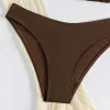 2025 sexy quatre pièces femmes maillot de bain à manches longues couvrir maillots de bain été solide bikini ensemble brésilien maillots de bain fête maillot de bain