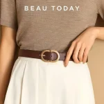 BEAUTODAY-Ceinture en cuir de vache véritable pour femme, ceinture en métal nar, ceinture rétro simple, ceinture monochrome pour robe en jean, ceinture faite à la main, 91012