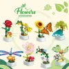 moc – blocs de construction en pot, insectes, fleur, papillon, libellule, bouquet succulent, modèle de briques, décoration créative, jouets diy, cadeaux