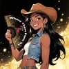 Éventail à main de danse de ligne occidentale où les fans à clack fan cowgirl clacking popping fan pour la danse de campagne Éventails pliants de 26 pouces