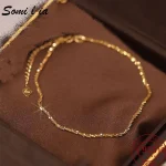SOMILIA – Bracelet en argent Sterling S925, plaqué or 18 carats, à paillettes scintillantes, bijoux à main en argent véritable, cadeau de vacances pour dame SOMILIA – Bracelet en argent Sterling S925, plaqué or 18 carats, à paillettes scintillantes, bijoux à main en argent véritable, cadeau de vacances pour dame