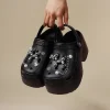 sandales à plateforme épaisse pour femmes, chaussures de jardin à semelle optique à enfiler, sabots bricolage, parker fermé, toboggans de plage coordonnants, été, nouveau, 2025