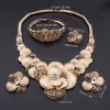 ensemble de bijoux africains à la mode, couleur or dubaï, pour femmes, client nigérian, design floral de mariage, cadeau