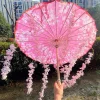 sakura parapluie en dentelle imperméable, parasol hanfu, fleurs, voiture, brev, japon, printemps, papier huilé cosplay, 82cm, 32 en effet