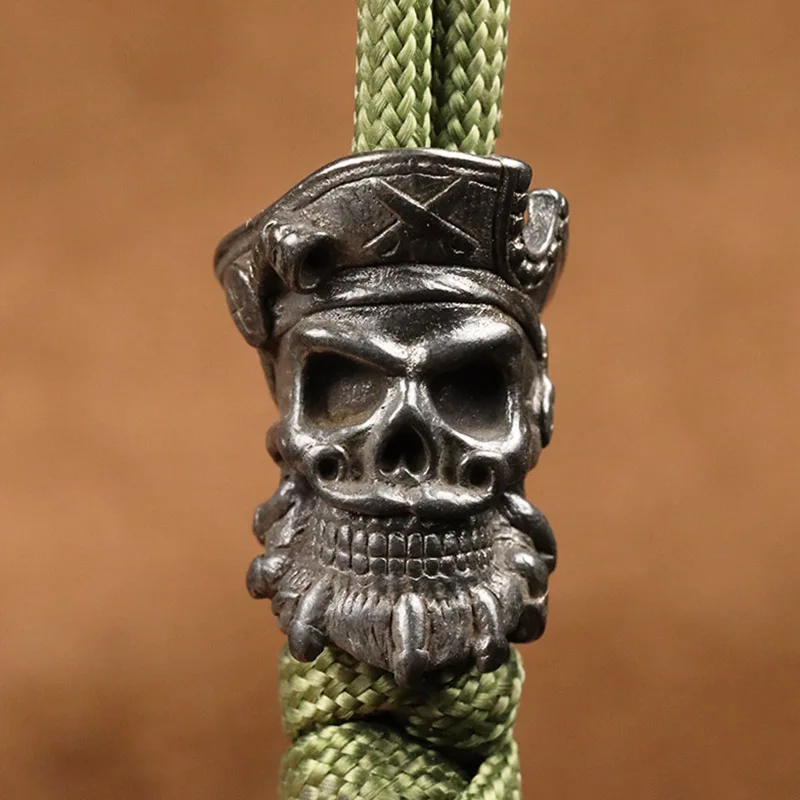 Masque japonais mesurost Hannya, perle de couteau en laiton, tête de crâne Prajna bricolage, paracorde extérieure tissée, pendentif lanière, accessoires de bijoux, EDC Masque japonais mesurost Hannya, perle de couteau en laiton, tête de crâne Prajna bricolage, paracorde extérieure tissée, pendentif lanière, accessoires de bijoux, EDC