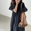 robe japonaise robe longue plissée ample pour femmes