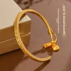 bracelet de luxe rétro à main ouverte, méthode ancienne, couleur or sable or, talisman de fortune, nouveau style chinois, accessoire de bijoux polyvalent