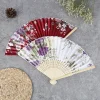 1 pièces original en bois main fleur bambou ventilateur de poche décoration fiestas chinois japonais pliant ventilateur pour la décoration intérieure