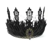 bandeaux de style rétro baroque couronne halloween maquillage boule couvre chef cosply roi princesse sorcière couvre chef accessoires de style gothique
