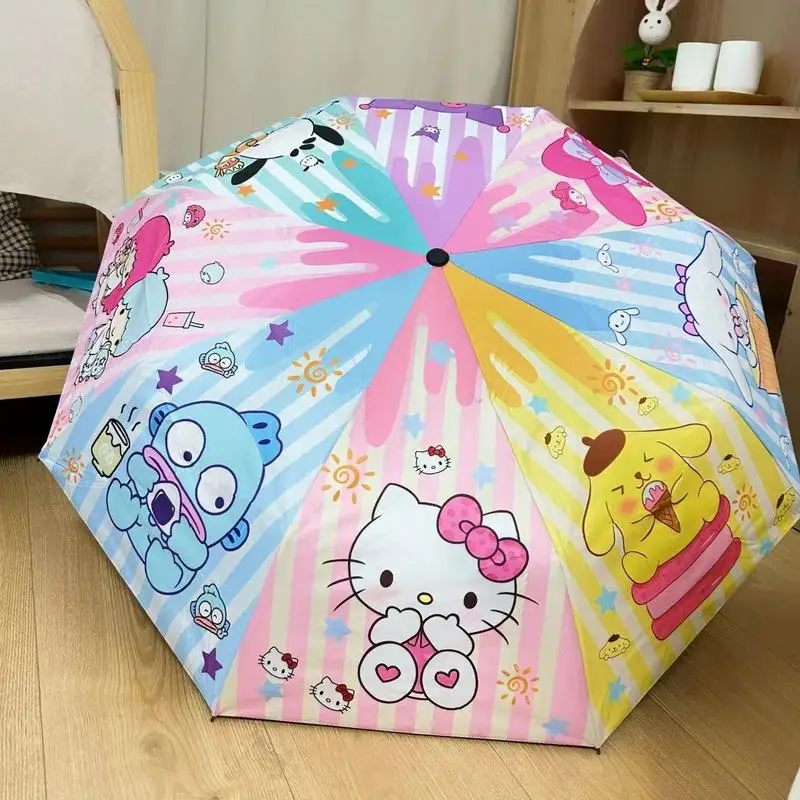 nouveau sanrio parapluie kawaii kuromi dessin animé pare soleil automatique parapluie de soleil protection solaire anti ultraviolet parapluie pliant nouveau sanrio parapluie kawaii kuromi dessin animé pare soleil automatique parapluie de soleil protection solaire anti ultraviolet parapluie pliant