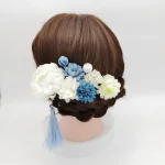 Fourchettes à cheveux à fleurs de Style japonais, pinces à cheveux Kimono japonais faites à la main, glands en tissu Vintage, bâton à cheveux, accessoire Kimono