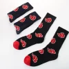 nouveau anime uzumaki naruto ninja cosplay chaussettes akatsuki rouge nuage tube chaussettes haute qualité coton chaussettes pour hommes femmes fans cadeaux