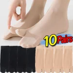 Chaussettes d&rsquo;été respirantes à bout fendu, Ultra-fines, en soie cristal clair, bas Cool pour femmes et hommes, couleur unie, chaussettes japonaises à deux orteils